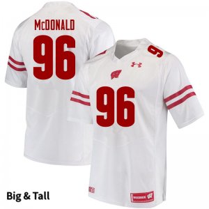 Men's Wisconsin Badgers NCAA #96 Cade McDonald White Authentic Under Armour Big & Tall Stitched College Football Jersey IN31A23HV